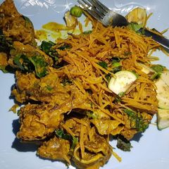 A picture of Abacha with stockfish.