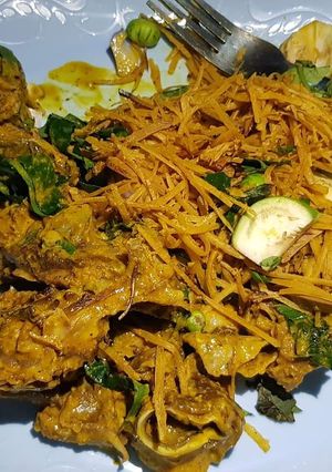 A picture of Abacha with stockfish.