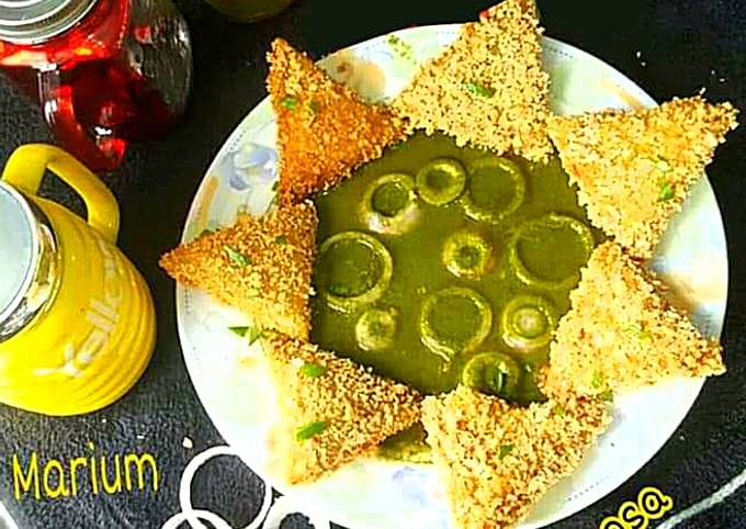 Recipe of Super Quick Homemade Crunchy Chicken bihari samosa🍙