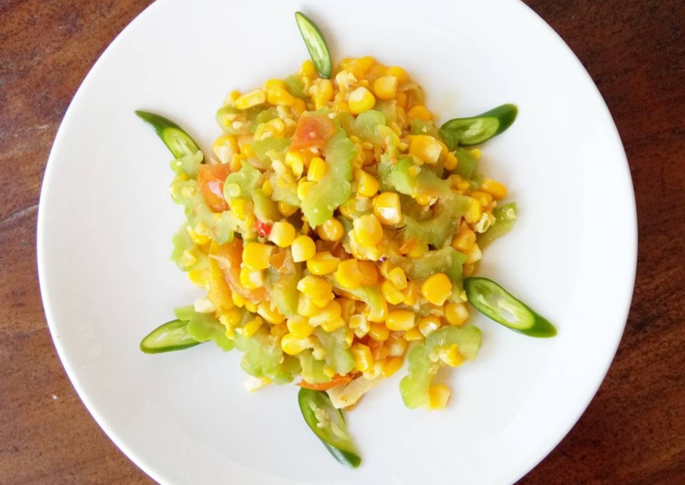 Tumis pare jagung manis