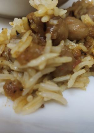 A picture of Chole biryani.