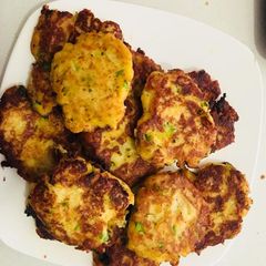 A picture of Left over mashed potato pancakes.