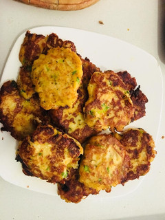 A picture of Left over mashed potato pancakes.
