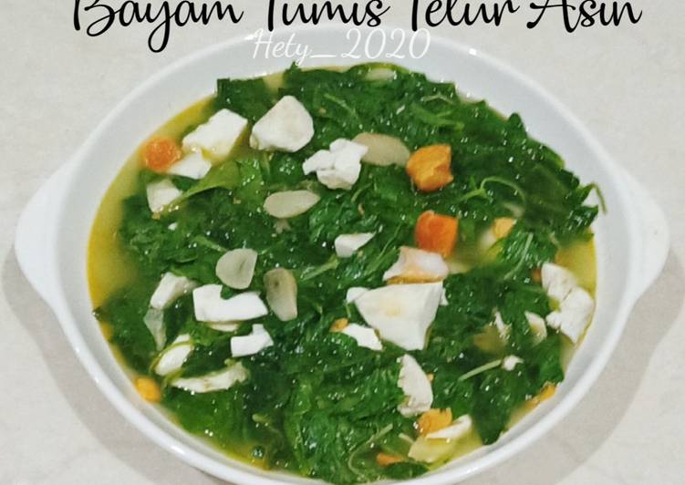 Resep Bayam Tumis Telur Asin yang Bisa Manjain Lidah