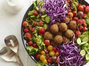 A picture of red leaf lettuce salad