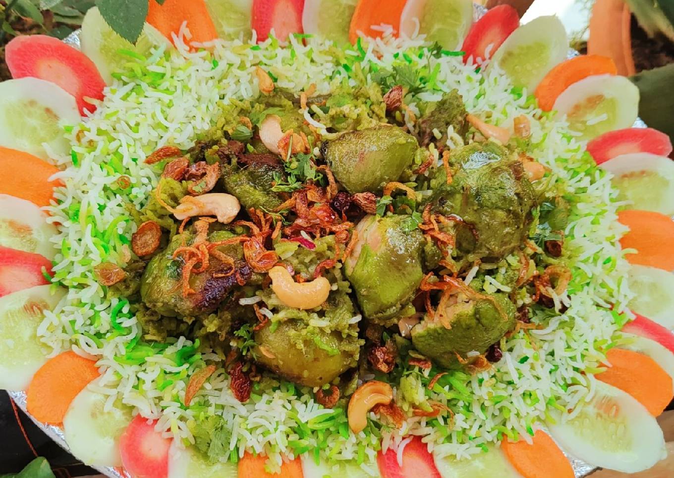 Green Chicken Biryani