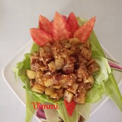 A picture of Potatoes in tamarind sauce (chilled salad).