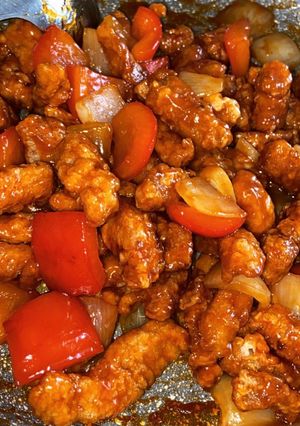 Hình của món Thịt heo chiên sốt chua ngọt.