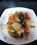Vainas con zanahoria y patatas
