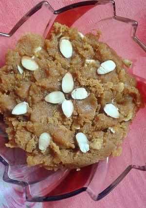 A picture of Moong daal ka halwa.