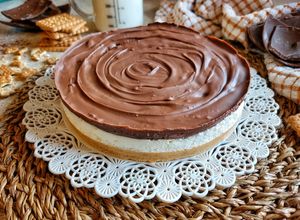 Foto di Cheescake fredda vaniglia e cioccolato