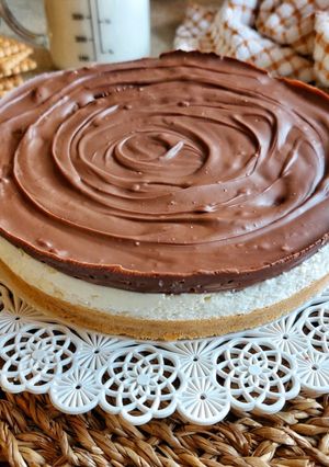 Foto di Cheescake fredda vaniglia e cioccolato