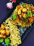 Noodles basket with chilli paneer