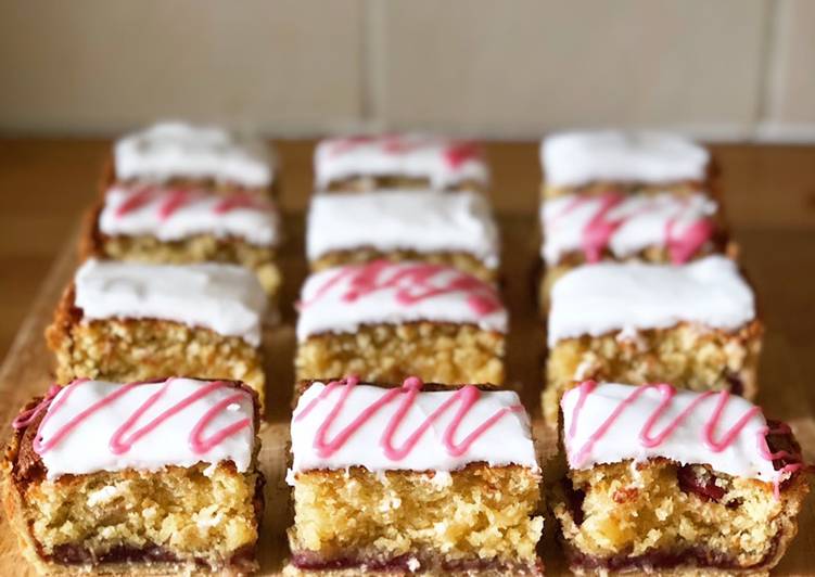 Cherry & Coconut Bakewell Slice Cherry & Coconut Bakewell Slice