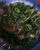 Mướp đắng xào thịt bò