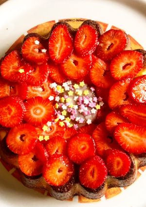 Une photo de Gâteau au yaourt et fraises