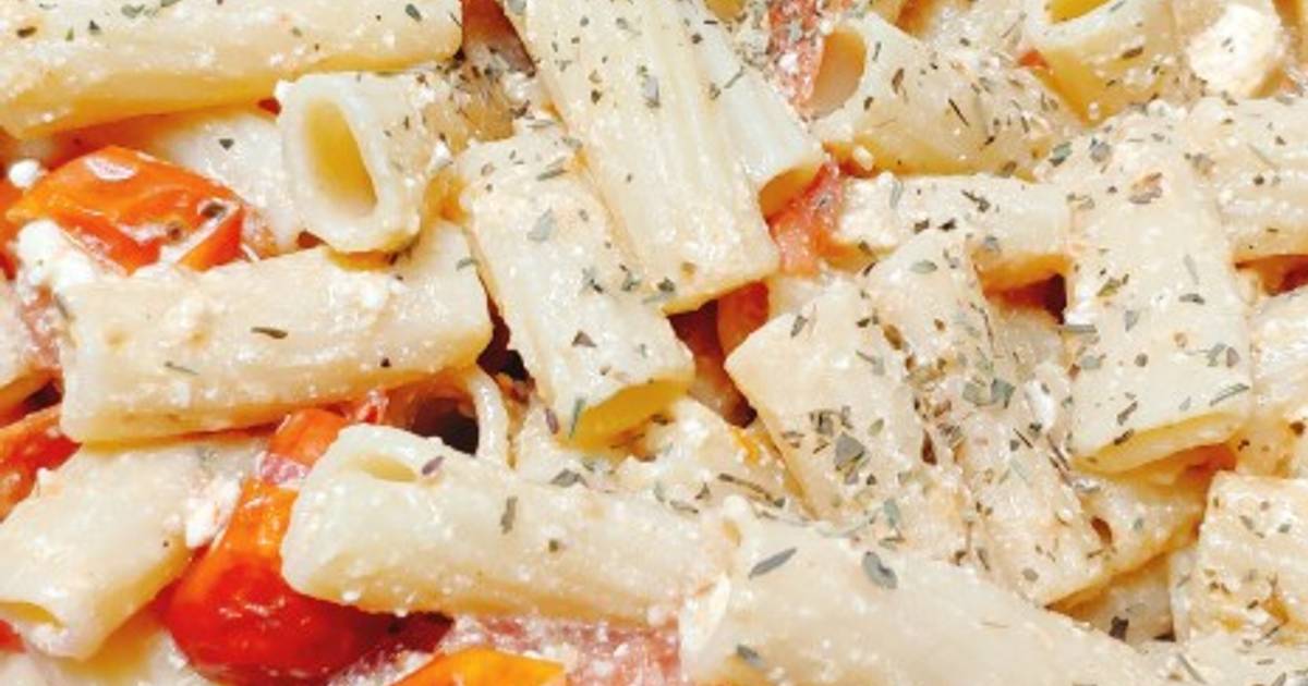 Pasta con tomates cherry y queso feta (receta de Instagram) Receta de  Endúlzate con Eu- Cookpad