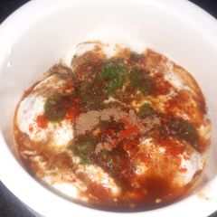 Leftover rice dahi vada A picture of Leftover rice dahi vada.