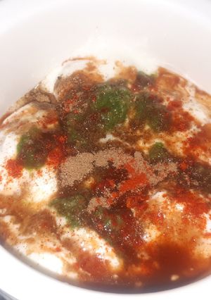 A picture of Leftover rice dahi vada.