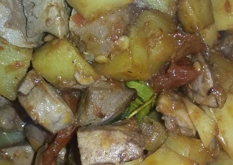 Cara Membuat Sambel goreng kentang ampela (instan/ no uleg) yang Gurih