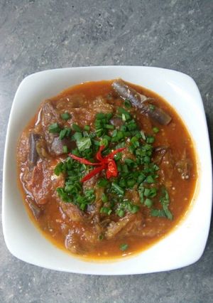 Hình của món Cà tím nấu cá hộp.