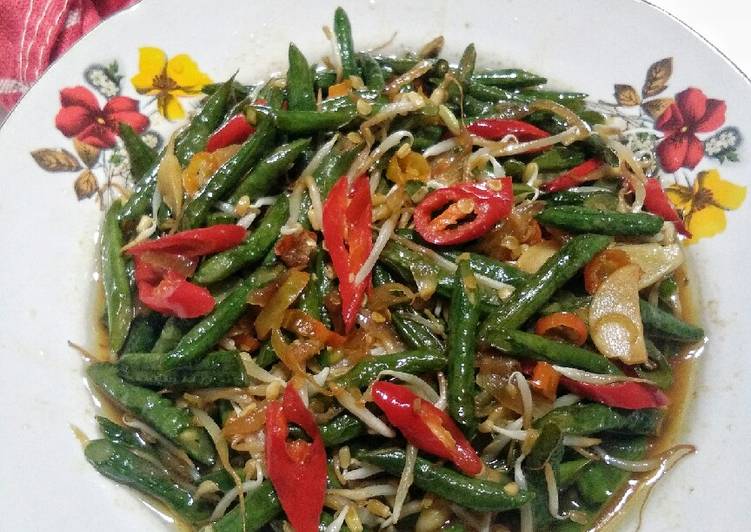 Tumis kacang panjang + toge