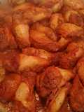 Alitas de pollo con salsa BBQ. ॐ