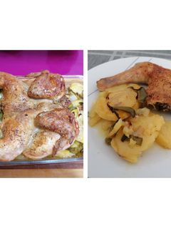 Una foto de Pollo asado en salsa