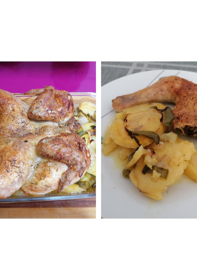Una foto de Pollo asado en salsa