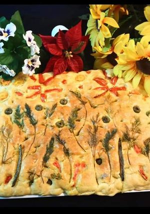 A picture of Garden Focaccia Bread From Scratch.