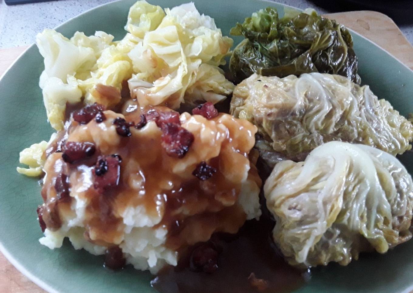 Sig’s German style stuffed cabbage rolls with creamy mash