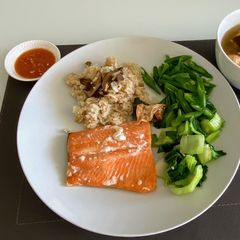 Easy Menu Clean#6 Salmon, Bok Choy with brown rice‼️ A picture of Easy Menu Clean#6 Salmon, Bok Choy with brown rice‼️.