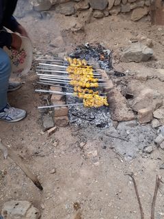 عکسی از دستور جوجه کباب در دل طبیعت