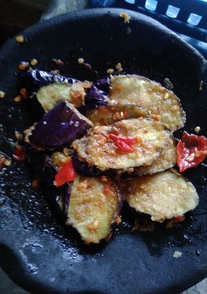 Foto resep Terong penyet sambal korek