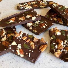 A picture of Salted Dark Chocolate Bark.