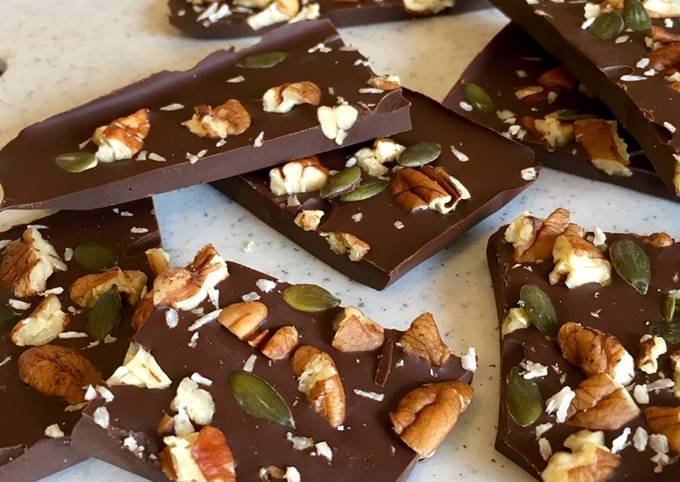 Recipe of Super Quick Homemade Salted Dark Chocolate Bark