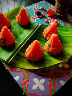 A picture of Coconut Rose Modak.