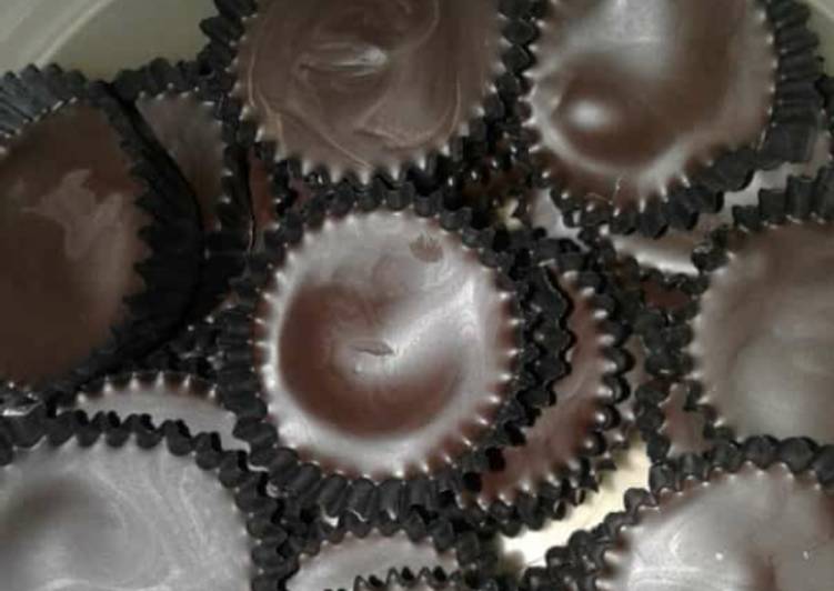 Resep Permen coklat isi mente#dark coklat Anti Gagal
