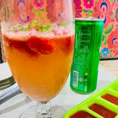 A picture of Strawberry infused lemonade.