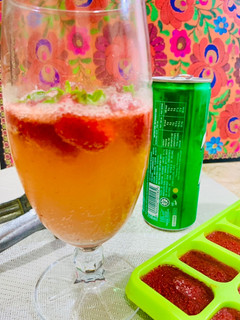 A picture of Strawberry infused lemonade.