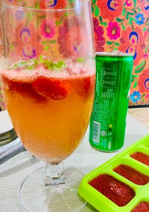 A picture of Strawberry infused lemonade.