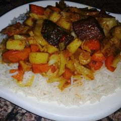 A picture of Perfectly cooked basmati rice.