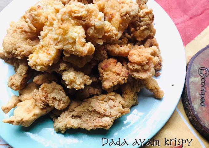 Dada ayam krispy (lembut di dalam garing di luar)