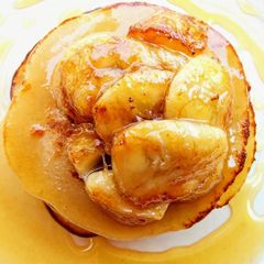 A picture of Caramelized Banana wheat flour pancakes.