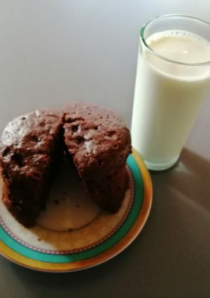 Una foto de Que que de chocolate en taza al microondas