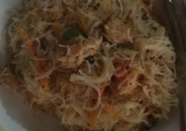 Cara Gampang Membuat Bihun chiken black paper ala restoran yang Sempurna