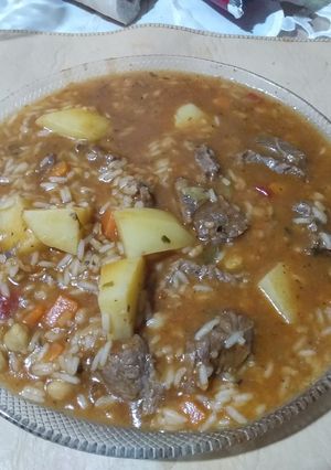 Una foto de Guiso de arroz con garbanzos