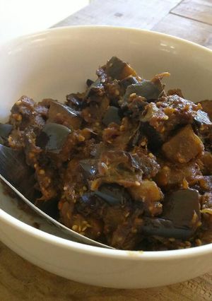 A picture of Sesame miso eggplant side.
