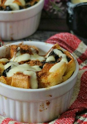 Foto resep Puding roti dengan vanilla custard