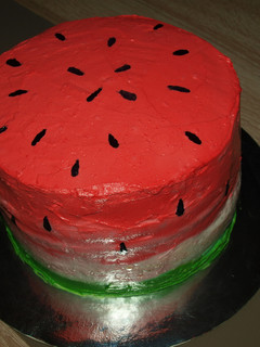 Φωτογραφία της συνταγής Τούρτα "watermelon like", με τεχνική ντεγκραντέ